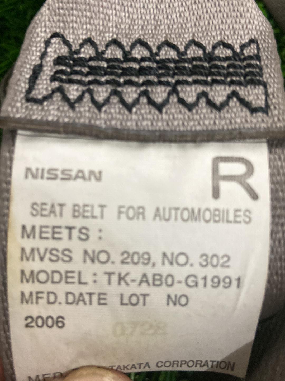 2004 - 2013 Nissan Note Right Rear Seat belt TK-AB0-G1991