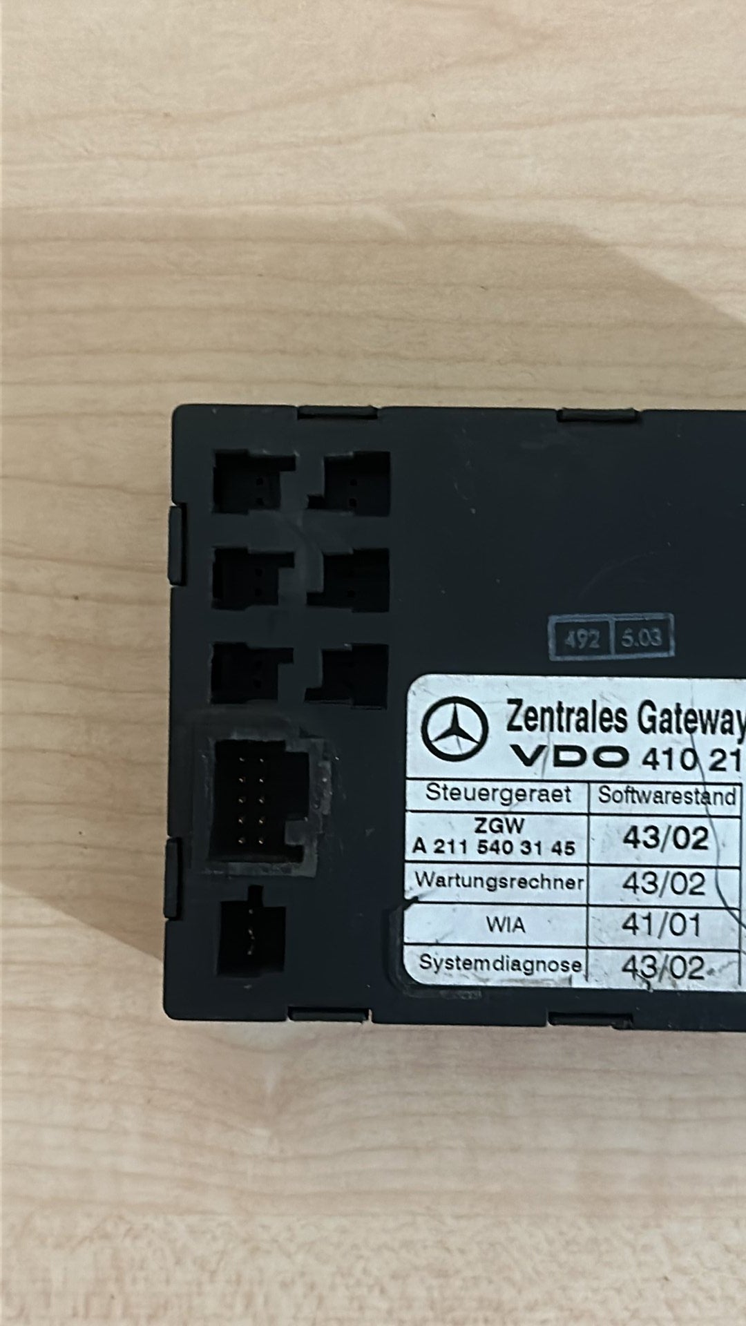 2002-2005 Mercedes-Benz E320 211.065- Central Gateway Module PN: A 211 540 31 45