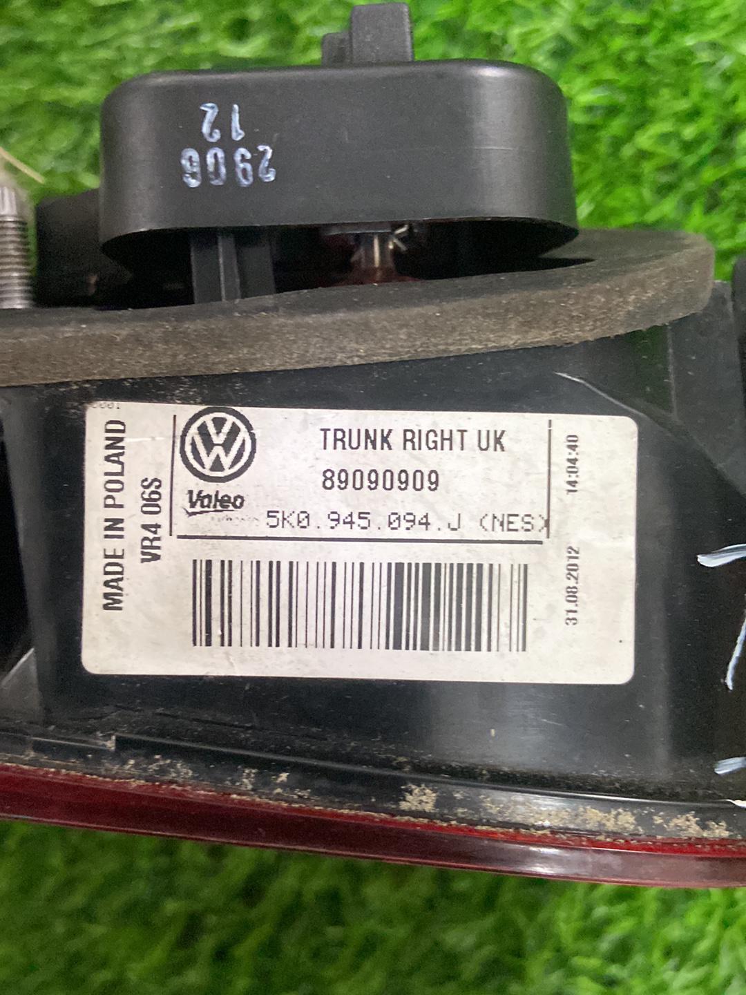 2008 - 2013 Volkswagen Golf Right Tailgate Light 5K0945094J
