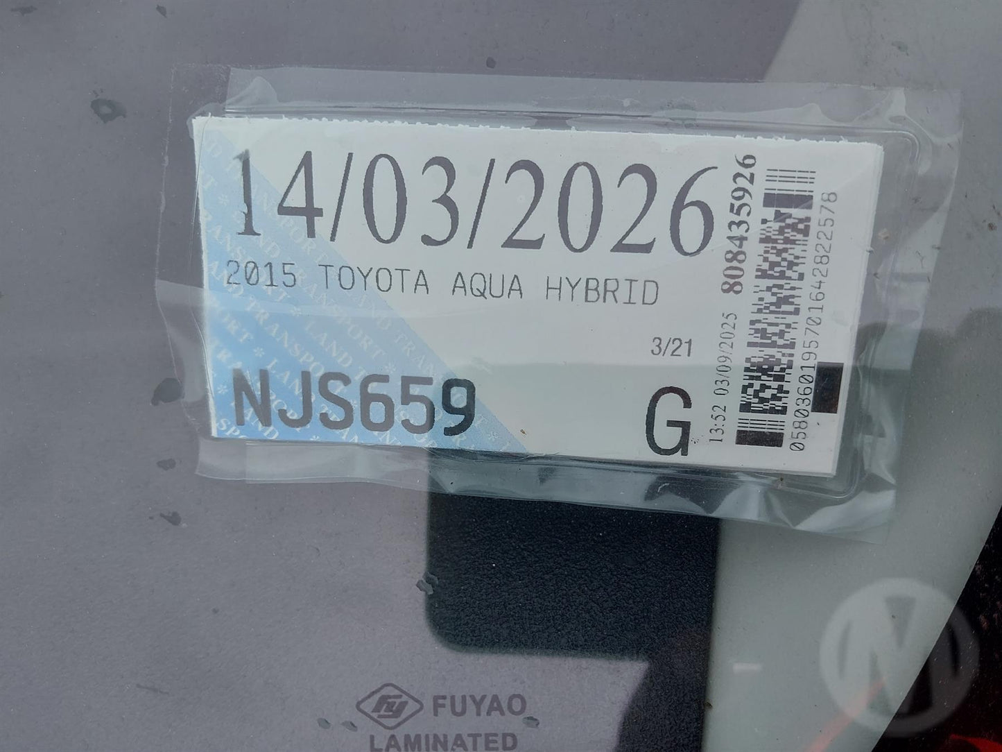 2015 Toyota Aqua 1NZ-1LM-R282964 WRECKING FOR PARTS ONLY