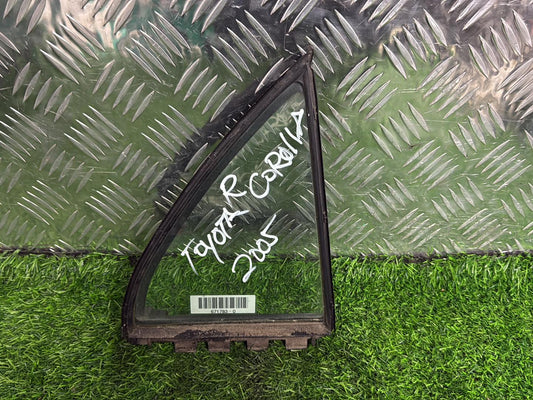 2001 - 2007 Toyota Corolla Right Rear Quarter Door Glass M31.08 Tint - Sedan Type