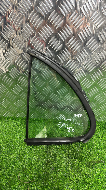 2004 - 2010 Nissan Micra Right Rear Quarter Door Glass M2H3