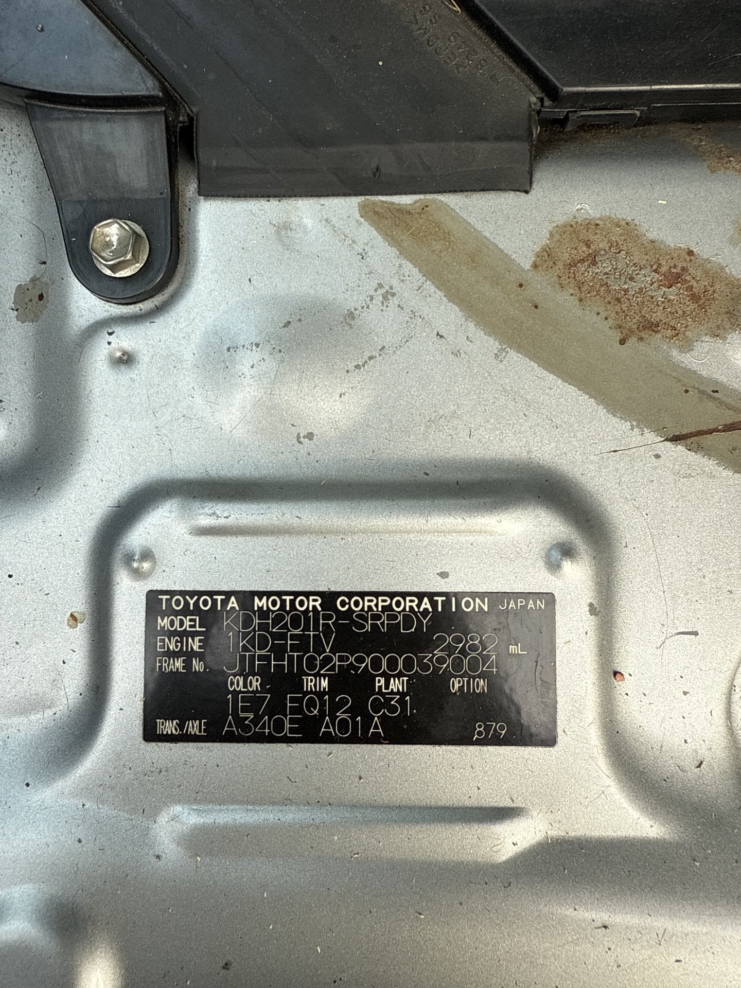 2009 Toyota Hiace 1KDFTV1887112 WRECKING FOR PARTS ONLY
