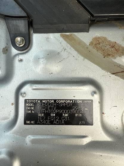 2009 Toyota Hiace 1KDFTV1887112 WRECKING FOR PARTS ONLY