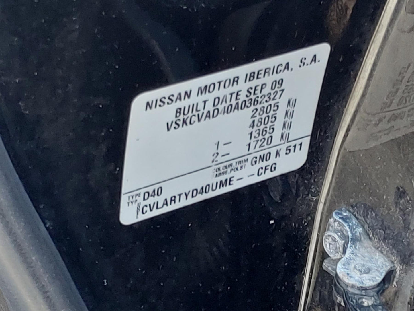2010 Nissan Navara YD25DDTI-632715 WRECKING FOR PARTS ONLY