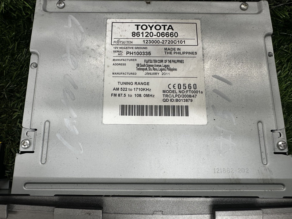 2011 Toyota Camry XV50 - Stereo Head Unit PN: 86120-06660