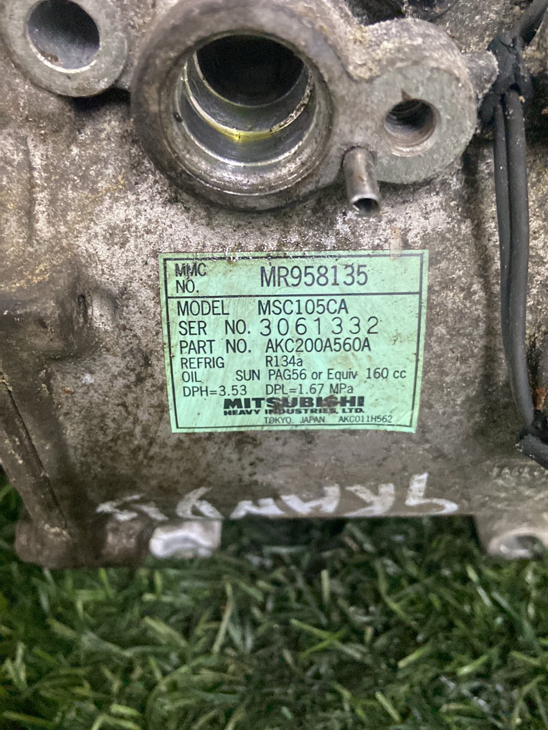 2003-2011 Mitsubishi Grandis NA/BA- A/C Compressor PN: (4G69 2.4L) MR958135